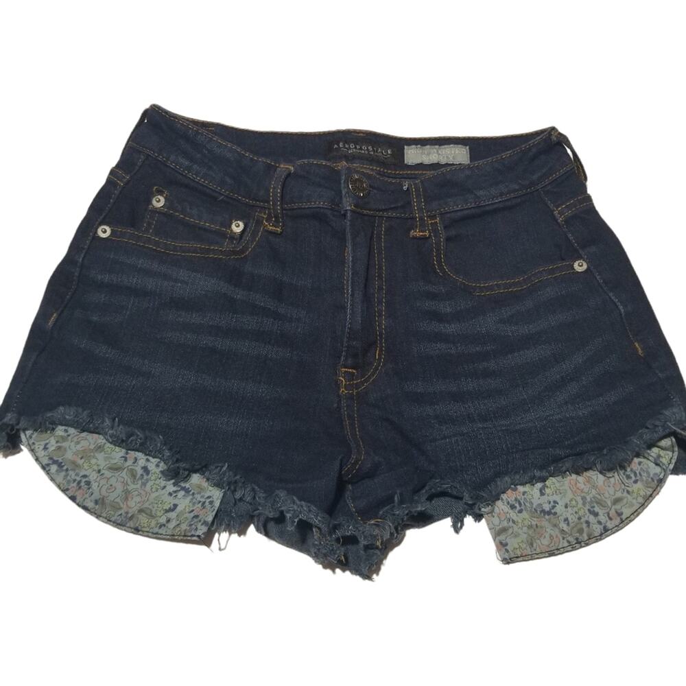 Aeropostale Shorts 4 High Waisted Shortie Shorty Denim - Picture 5 of 5